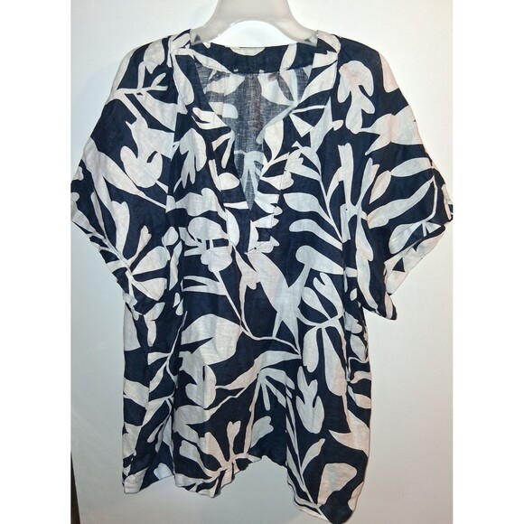 Unbranded Multicolor Floral Short Sleeve V-neck Blouse Sz 2X - Picture 1 of 3